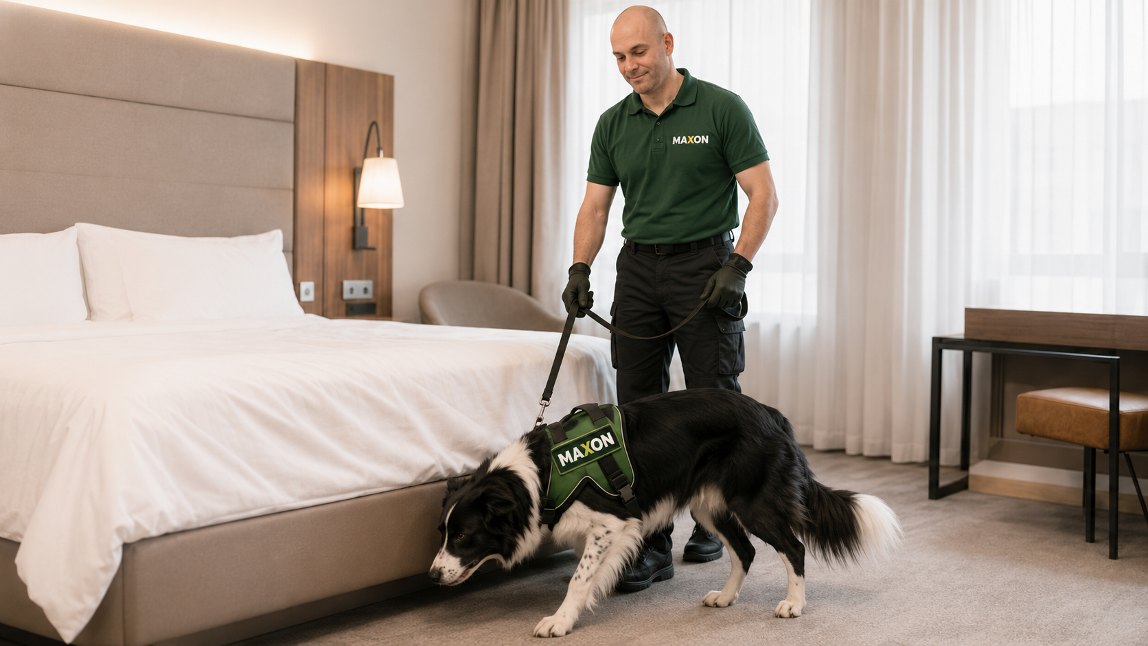 Maksa Balázs és Pitypang border collie ágyi poloska felderítés